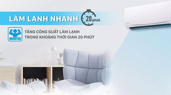 Máy lạnh Daikin Inverter 1.5 HP FTKY35WAVMV - Làm lạnh nhanh Powerful