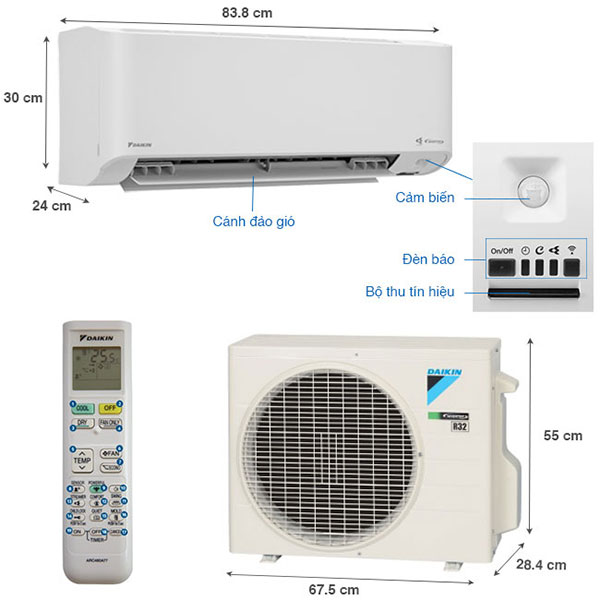 Máy lạnh Daikin Inverter 1.5 HP FTKY35WAVMV - Sản xuất tại Việt Nam