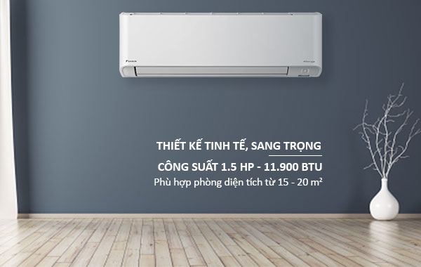 Máy lạnh Daikin Inverter 1.5 HP FTKZ35VVMV - Thiết kế sang trọng, công suất làm lạnh 1.5 HP