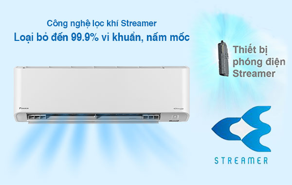 Máy lạnh Daikin Inverter 1.5 HP FTKZ35VVMV - Công nghệ lọc khí độc quyền Streamer
