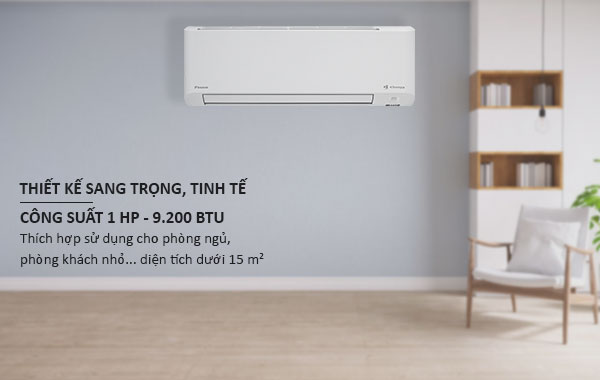 Máy lạnh Daikin Inverter 1 HP FTKY25WAVMV một chiều - Thiết kế sang trọng, công suất 1 HP