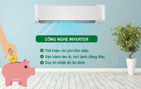Máy lạnh Daikin Inverter 2 HP FTKZ50VVMV - Công nghệ Inverter tiết kiệm đến 66% điện năng