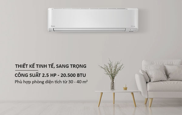 Máy lạnh Daikin Inverter 2.5 HP FTKZ60VVMV - Thiết kế sang trọng, công suất làm lạnh 2.5 HP