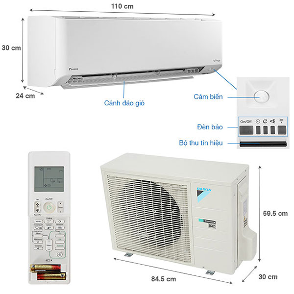 Máy lạnh Daikin Inverter 2.5 HP FTKZ60VVMV - Nhập khẩu nguyên chiếc từ Thái Lan