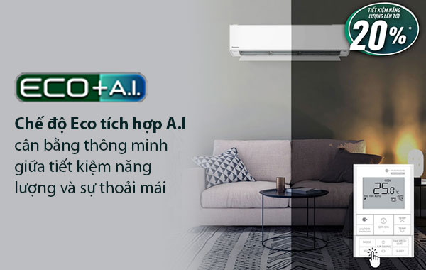 Máy lạnh Panasonic Inverter 2 HP CU/CS-XU18XKH-8 - Chế độ Eco tích hợp A.I
