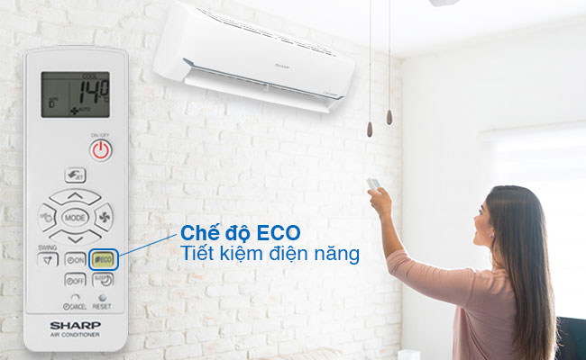 Máy lạnh Sharp AH-X12XEW - chế độ Eco tiết kiệm điện