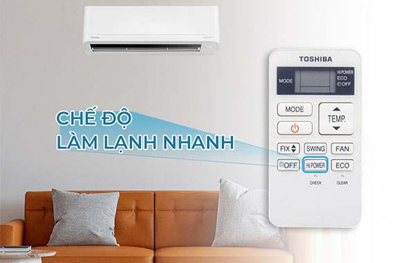 Máy lạnh Toshiba Inverter 2 HP RAS-H18C4KCVG-V - Chế độ làm lạnh nhanh Hi Power